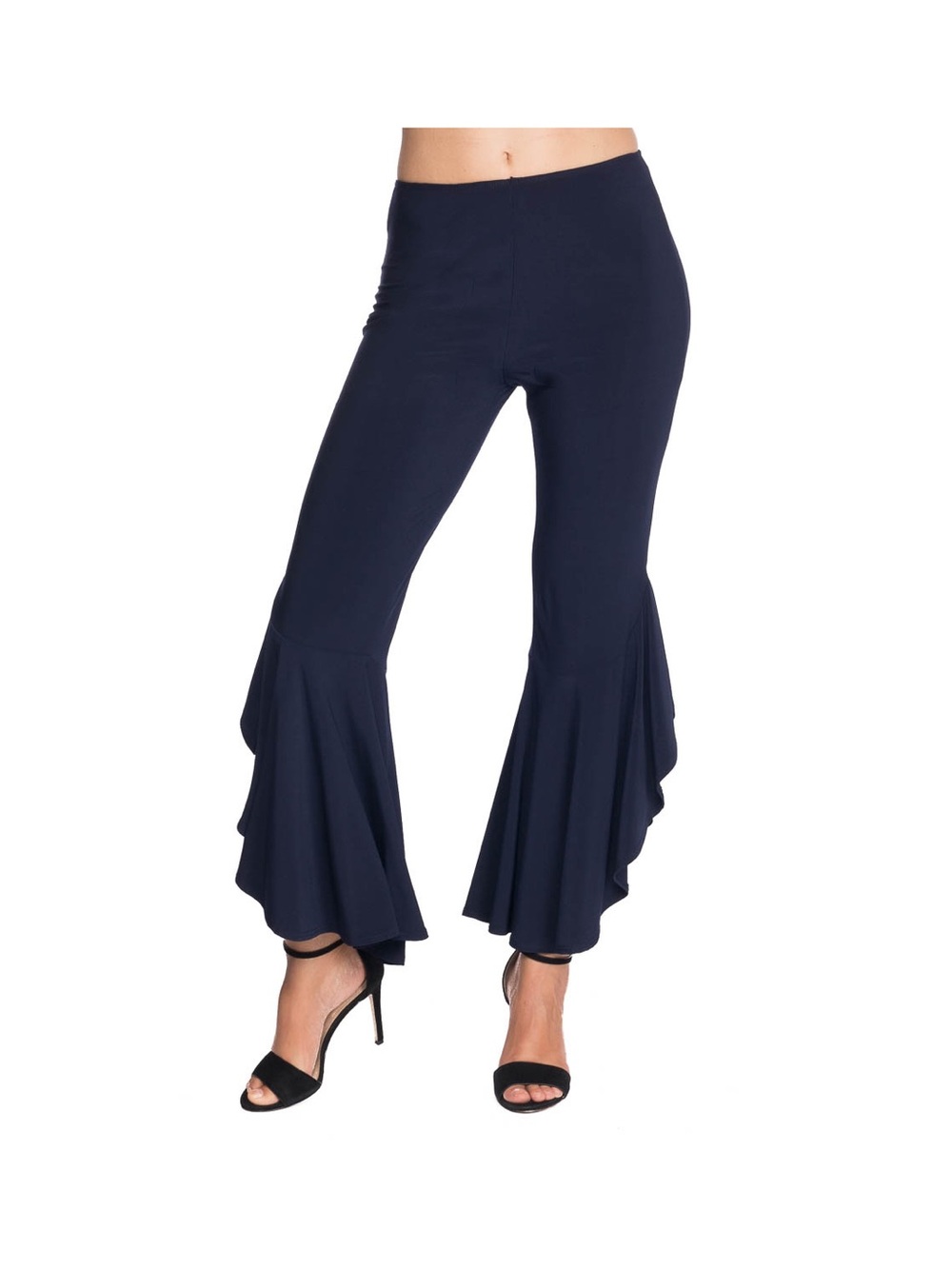 Latiste Women’s Navy Flared Ruffle Pants
